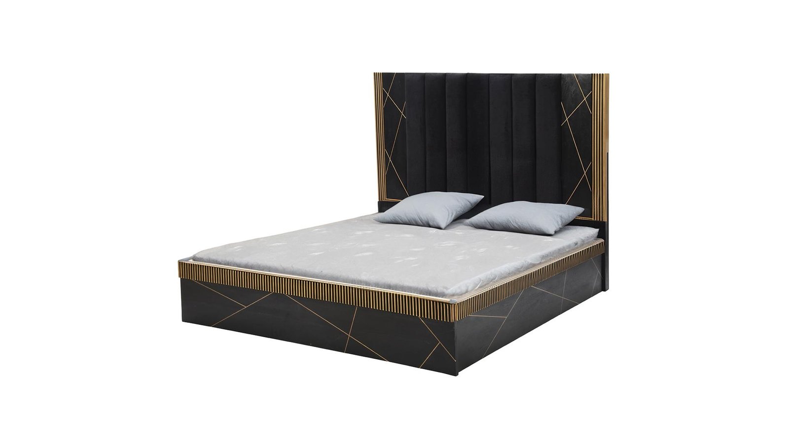 ALLURE KING BED BLACK & GOLD