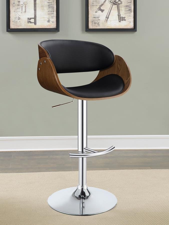 104965_01x900.jpg DANA ADJUSTABLE BAR STOOL BLACK AND CHROME - Image 2