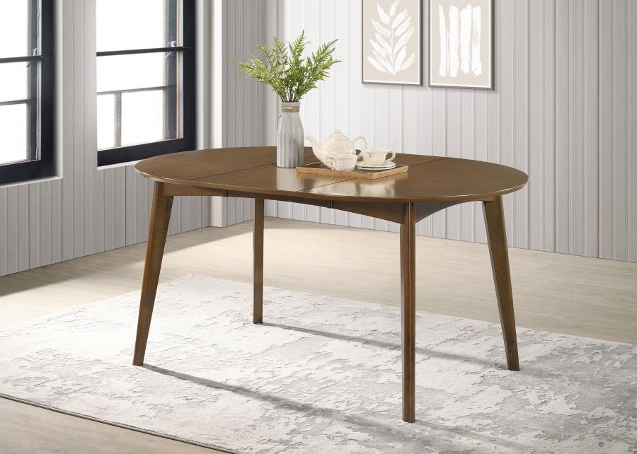 105361_01x900.jpg JEDDA OVAL 60-INCH EXTENSION LEAF DINING TABLE DARK WALNUT - Image 2