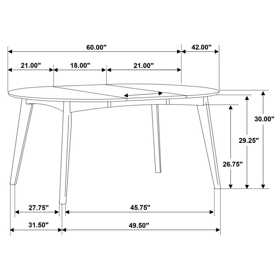 105361_08x900.jpg JEDDA OVAL 60-INCH EXTENSION LEAF DINING TABLE DARK WALNUT - Image 8