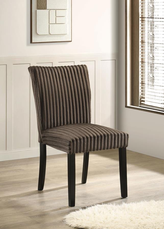 106512CH_01x900.jpg DERMOTT UPHOLSTERED PARSON DINING SIDE CHAIR CHOCOLATE (SET OF 2) - Image 2