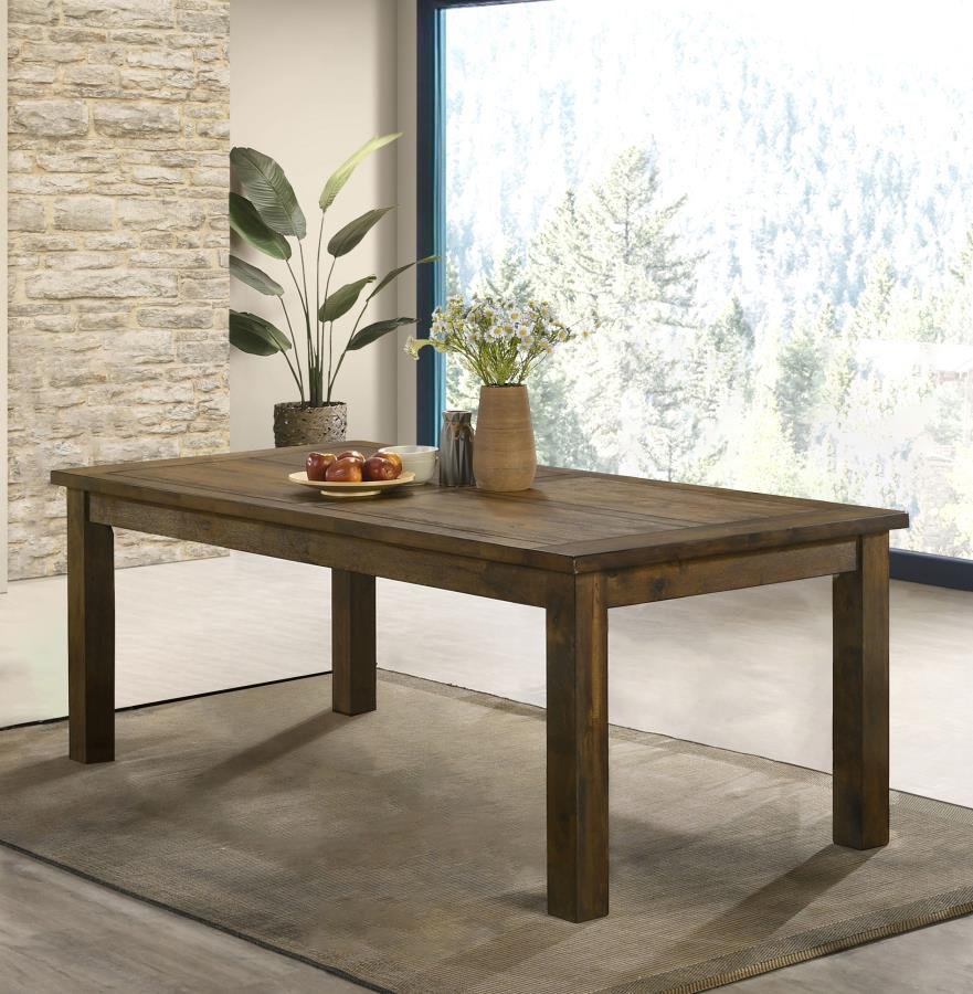 107041_01x900.jpg COLEMAN RECTANGULAR 79-INCH DINING TABLE RUSTIC GOLDEN BROWN - Image 2