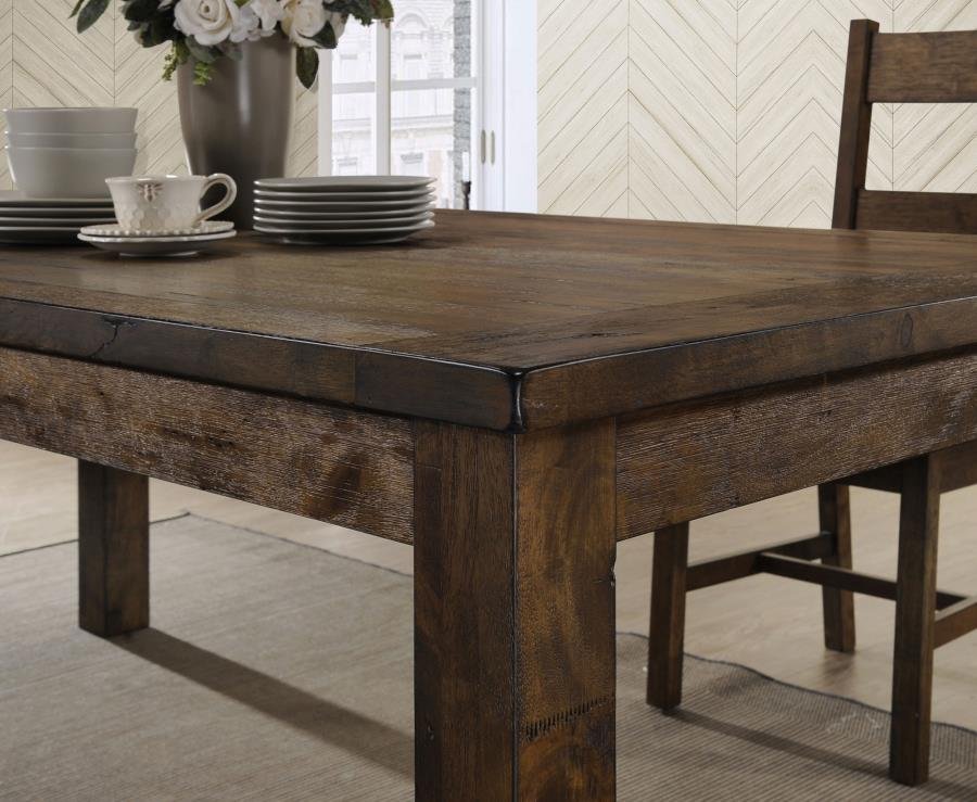 107041_04x900.jpg COLEMAN RECTANGULAR 79-INCH DINING TABLE RUSTIC GOLDEN BROWN - Image 4