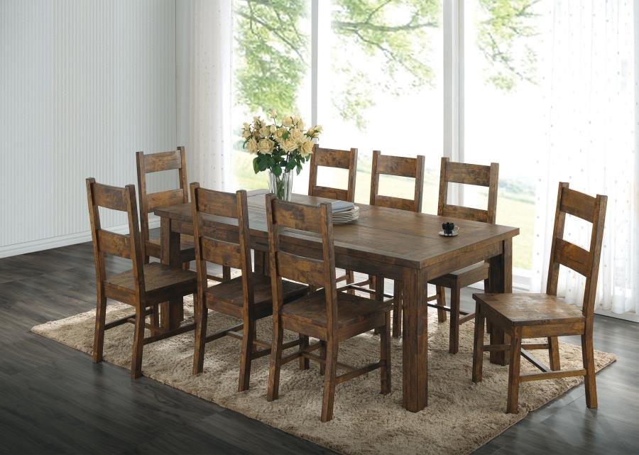 107041_06x900.jpg COLEMAN RECTANGULAR 79-INCH DINING TABLE RUSTIC GOLDEN BROWN - Image 6