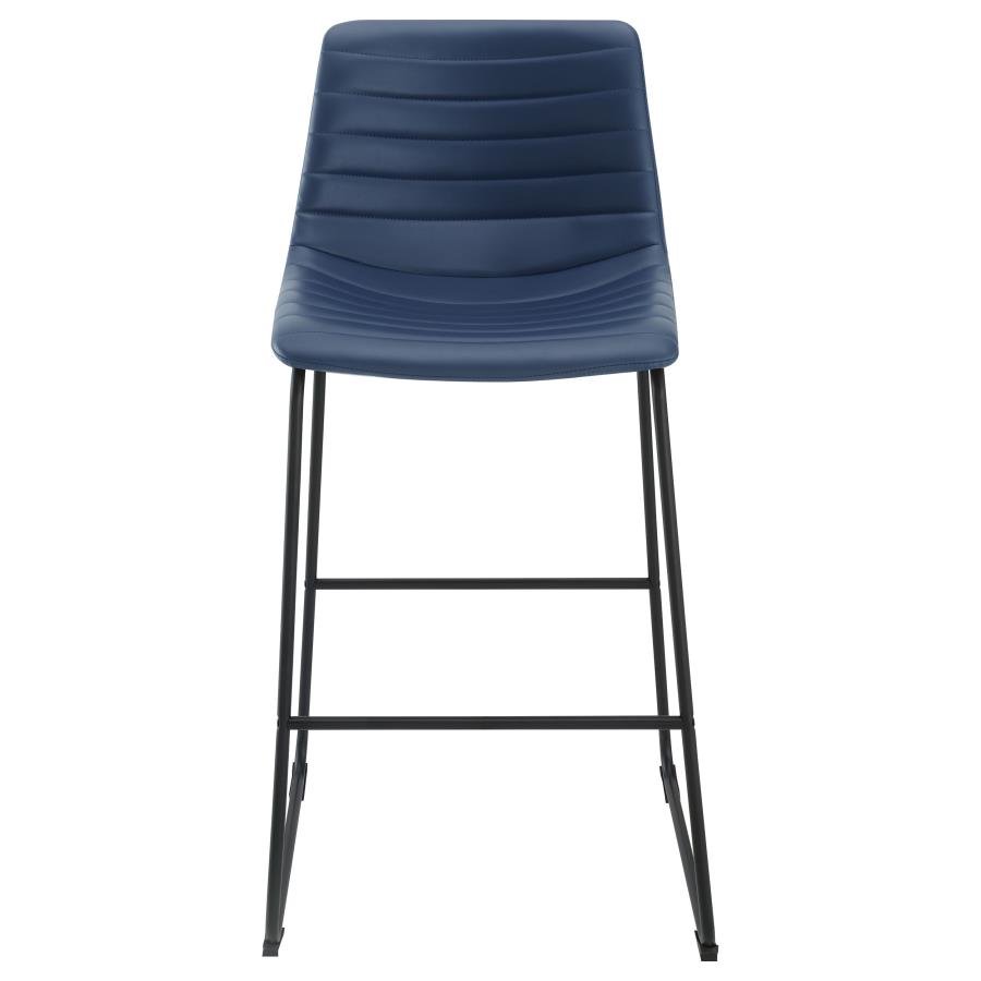 107209_03x900.jpg ZUNI FAUX LEATHER UPHOLSTERED BAR CHAIR BLUE (SET OF 2) - Image 4