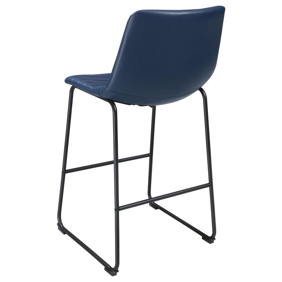 107209_06x900.jpg ZUNI FAUX LEATHER UPHOLSTERED BAR CHAIR BLUE (SET OF 2) - Image 7