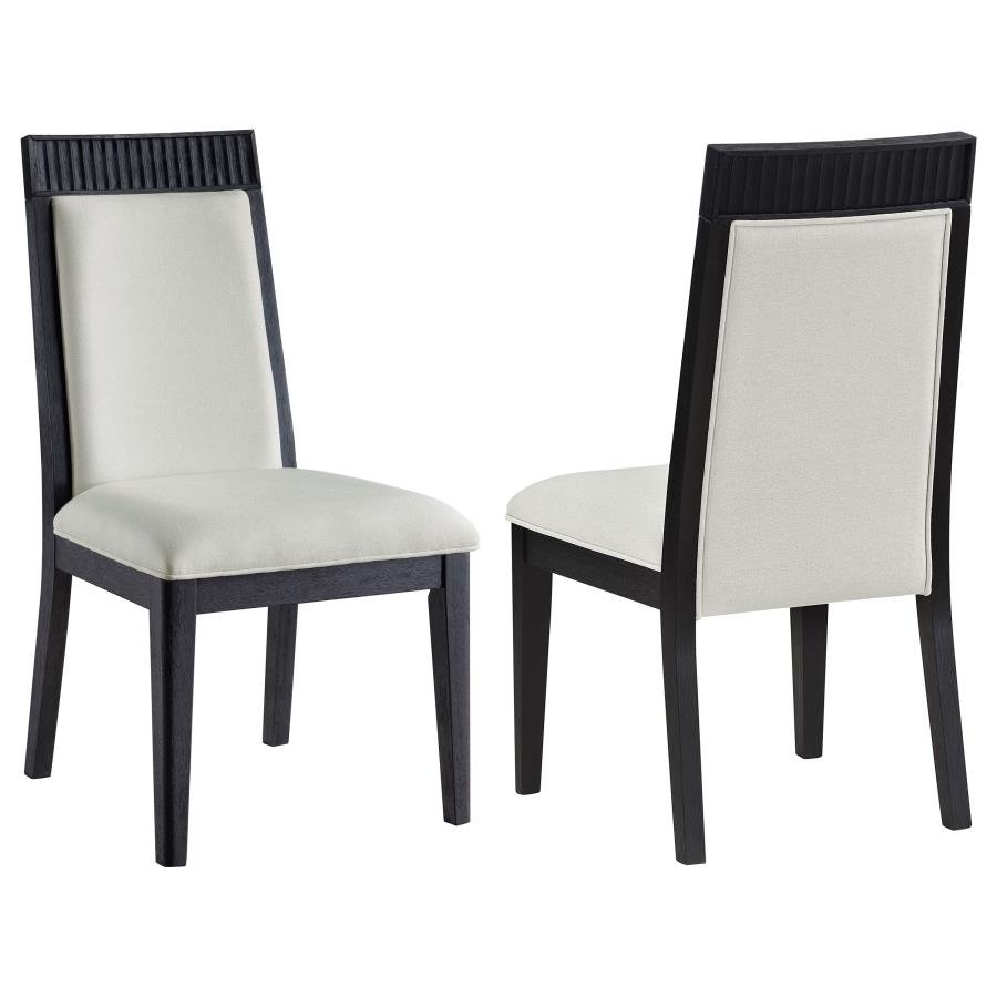 BROOKMEAD DINING SIDE CHAIR IVORY AND BLACK (SET OF 2)