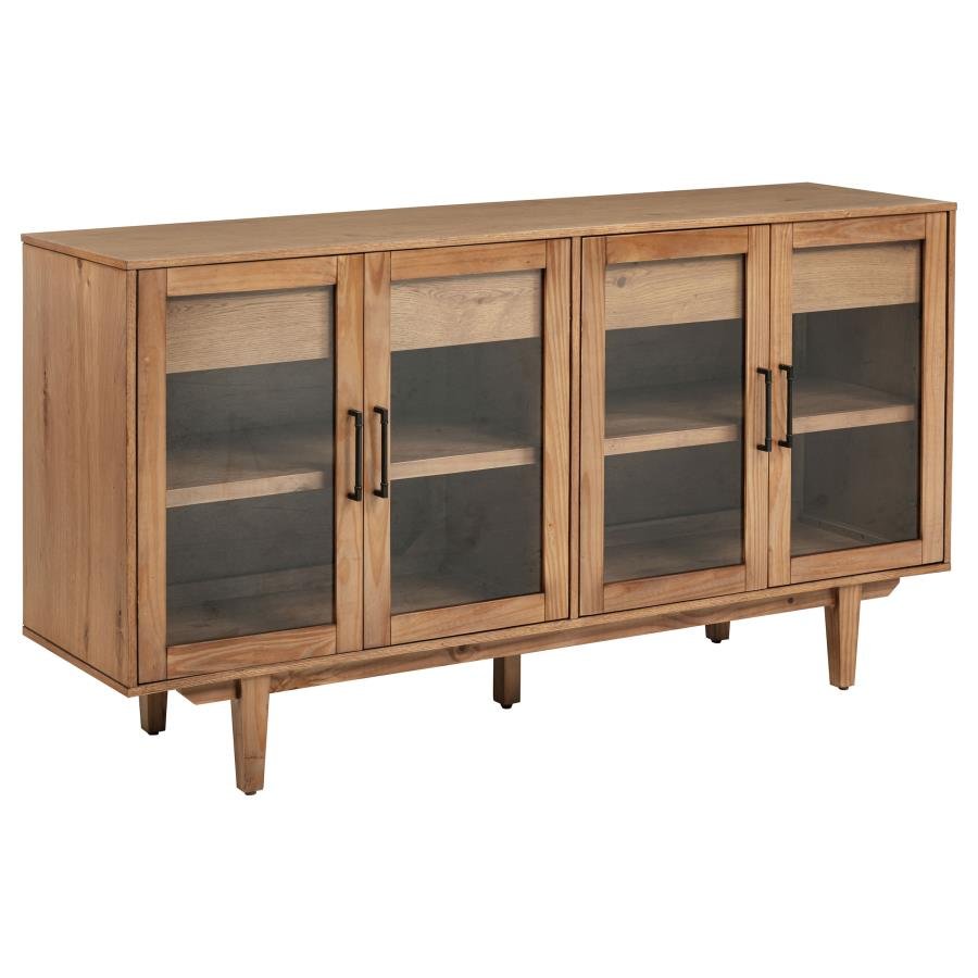 MIDDLETON 4-DOOR SIDEBOARD SERVER WITH DUAL DRAWERS NATURAL