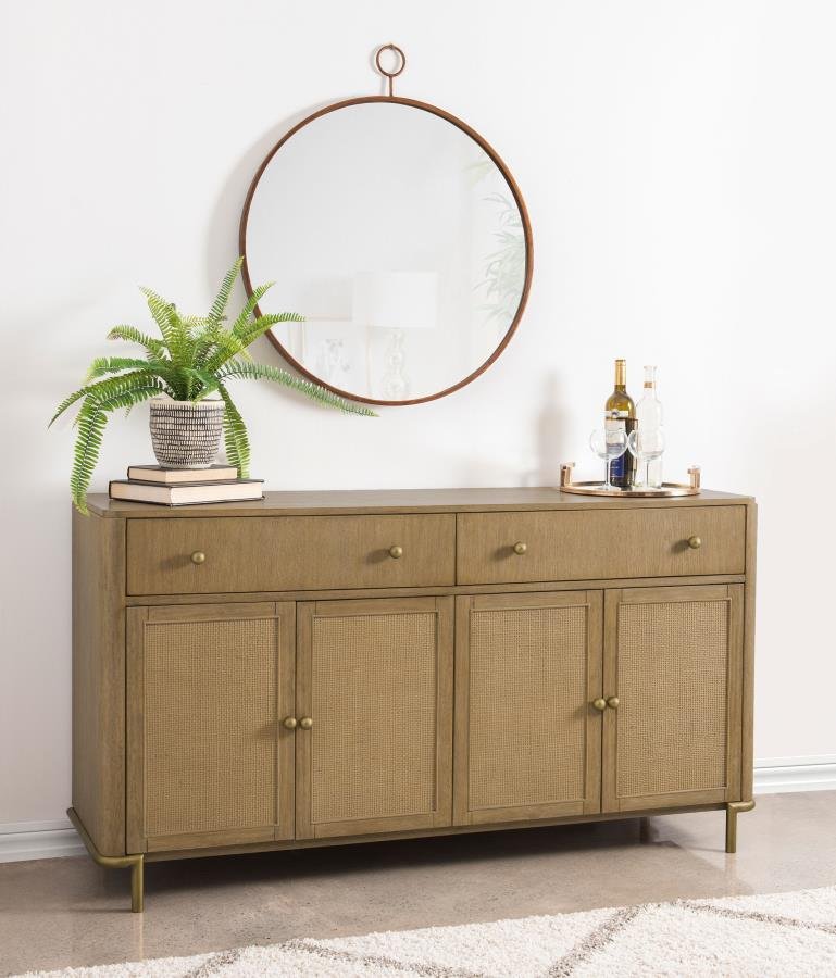 108935SWD_01x900.jpg ARINI 2-DRAWER CANE DOOR DINING SIDEBOARD SERVER SAND WASH - Image 2