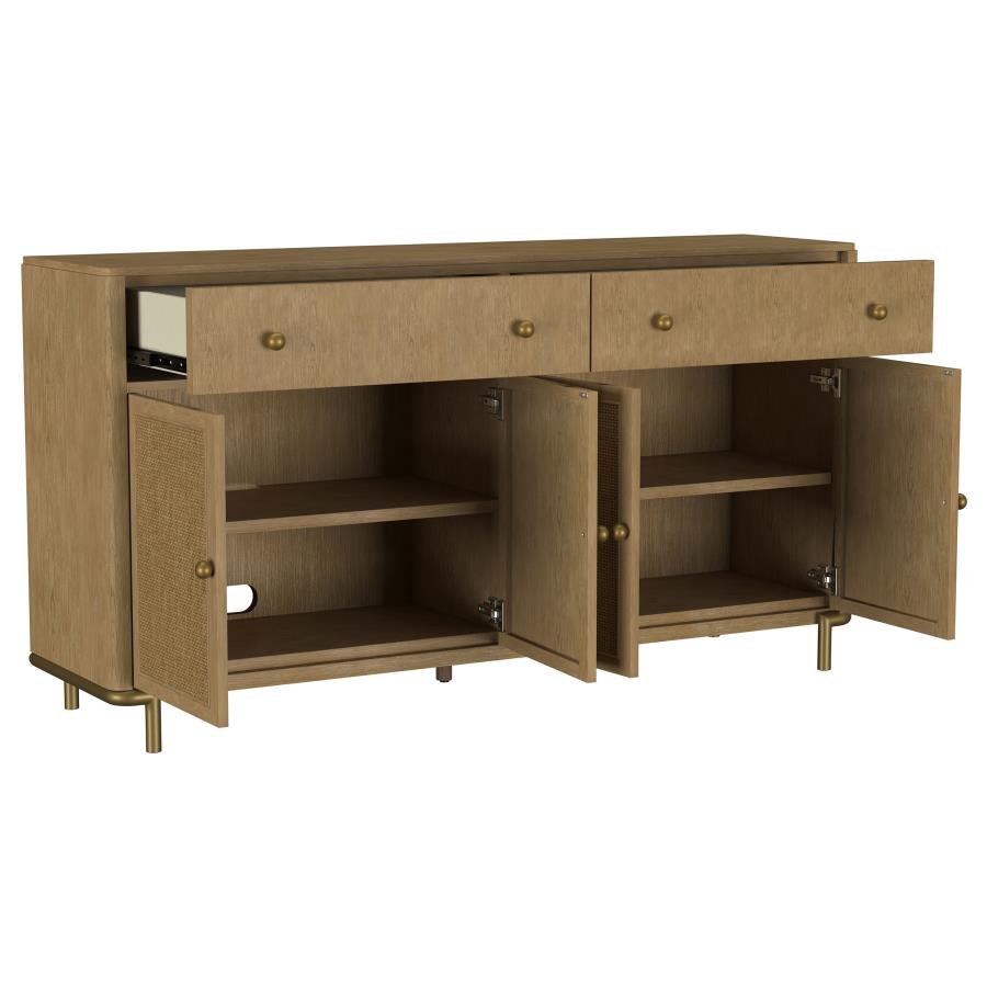 108935SWD_03x900.jpg ARINI 2-DRAWER CANE DOOR DINING SIDEBOARD SERVER SAND WASH - Image 3