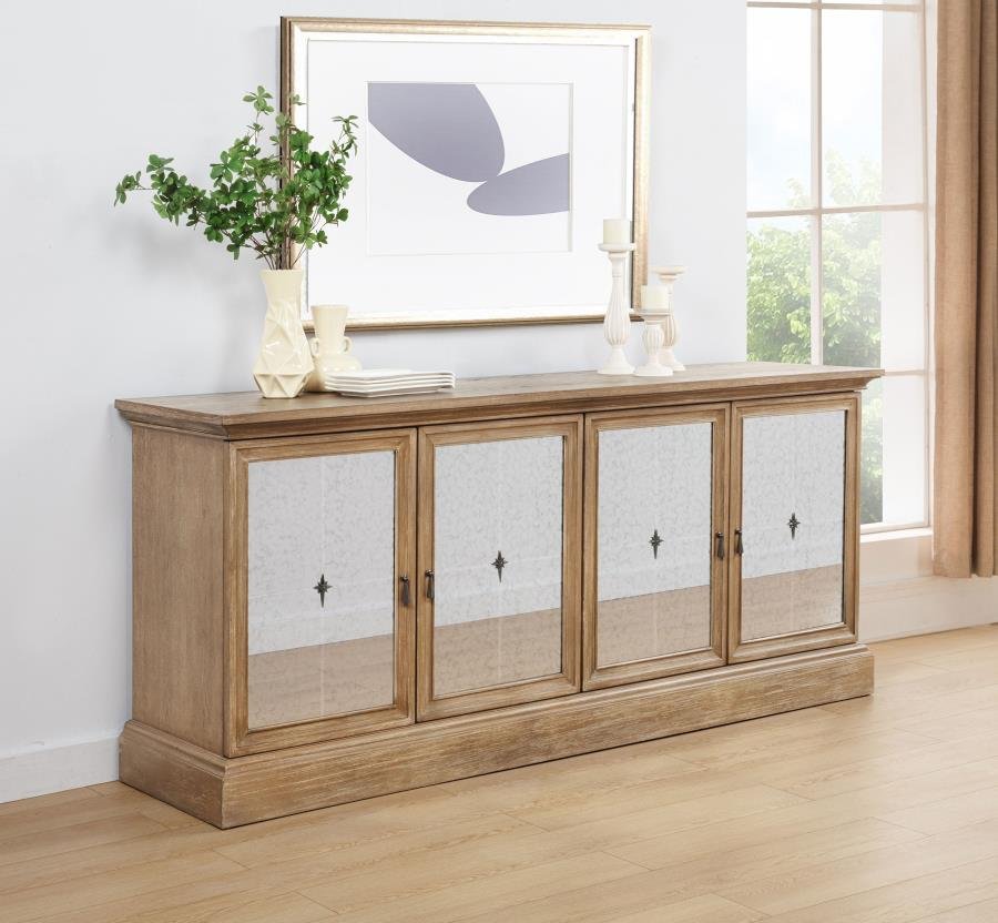 110295_01x900.jpg BROCKWAY 4-DOOR DINING SIDEBOARD BUFFET CABINET BARLEY BROWN - Image 2