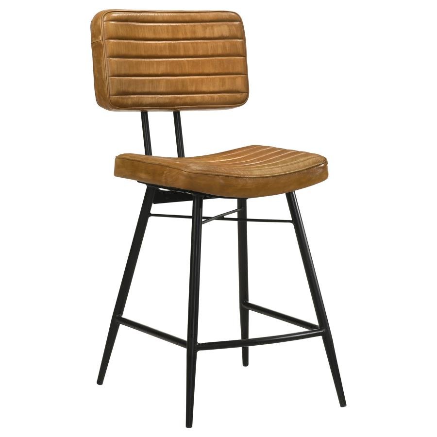 110649_02x900.jpg PARTRIDGE LEATHER COUNTER CHAIR ANTIQUE CAMEL (SET OF 2) - Image 3