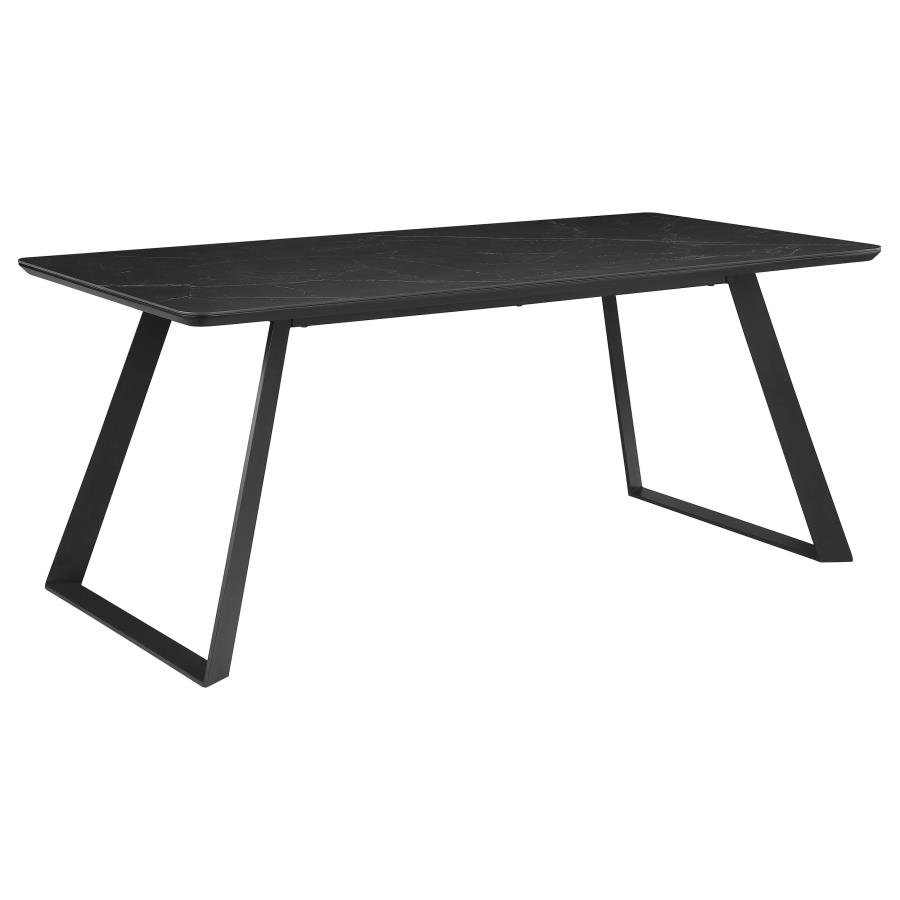 SMITH RECTANGULAR 71-INCH CERAMIC TOP DINING TABLE BLACK