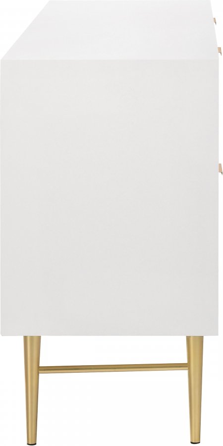 12086-6.jpg Modernist Wood Veneer And Stainless Steel Base Dresser - Image 7