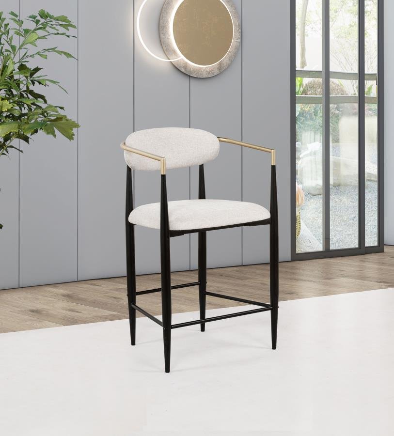 121184_01x900.jpg TINA FABRIC UPHOLSTERED COUNTER CHAIR BEIGE (SET OF 2) - Image 2