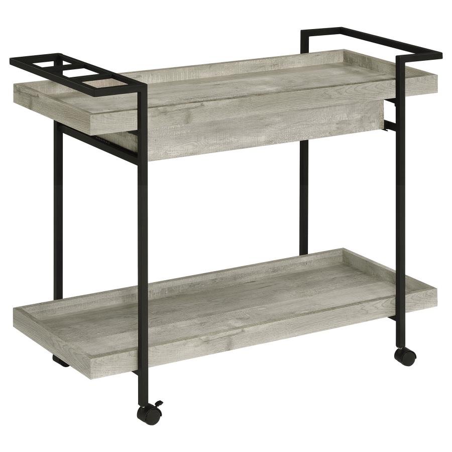 181005_06x900.jpg VENTURA 1-DRAWER ENGINEERED WOOD BAR CART GREY DRIFTWOOD - Image 6