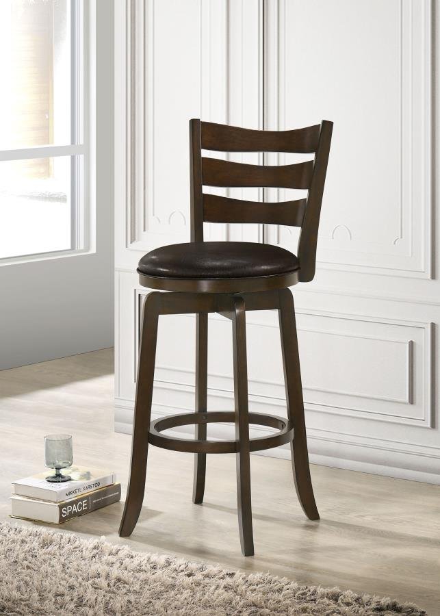 181369_01x900.jpg MURPHY WOOD PUB HEIGHT SWIVEL BAR CHAIR DARK BROWN - Image 2