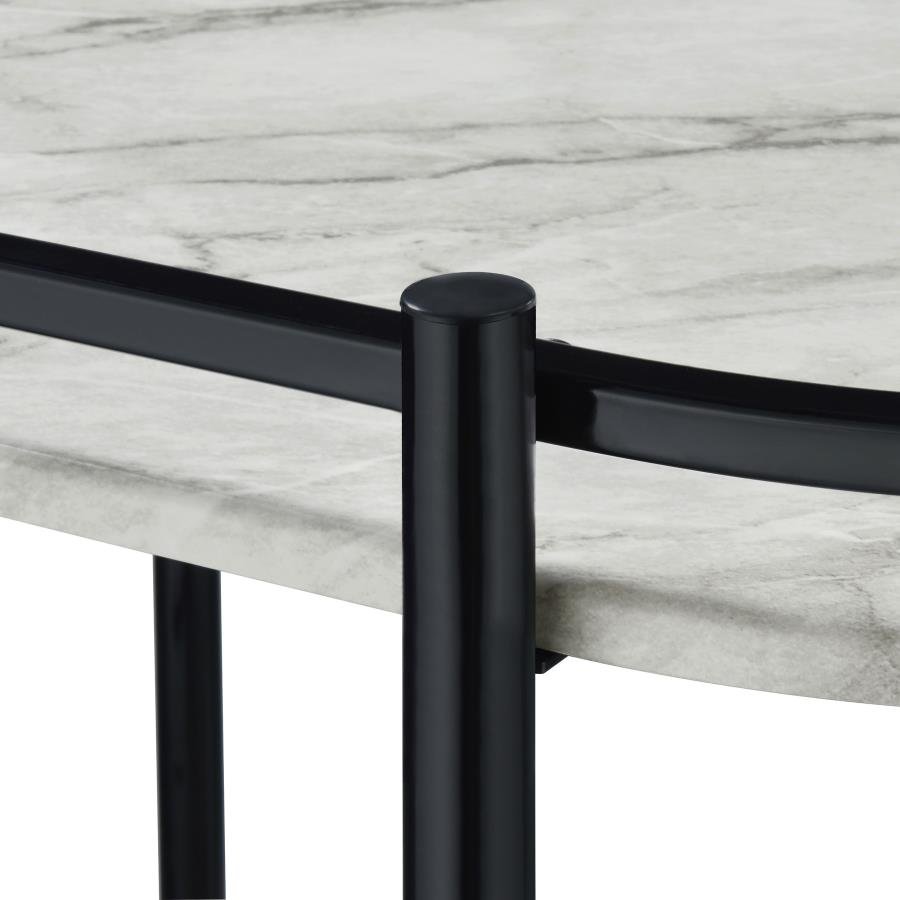 181376_10x900.jpg DESIREE 2-TIER FAUX MARBLE SHELF METAL BAR CART BLACK - Image 10