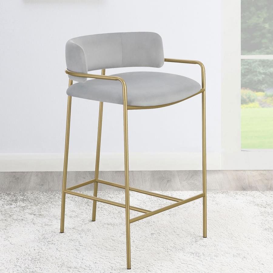 182159_01x900.jpg COMSTOCK UPHOLSTERED LOW BACK STOOL GREY AND GOLD - Image 2