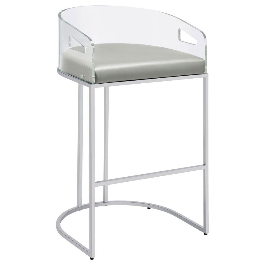 183406_02x900.jpg THERMOSOLIS CLEAR ACRYLIC BAR CHAIR CHROME (SET OF 2) - Image 3