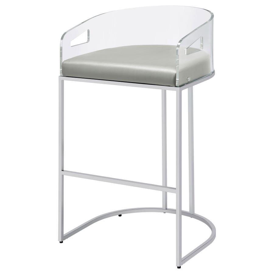 183406_04x900.jpg THERMOSOLIS CLEAR ACRYLIC BAR CHAIR CHROME (SET OF 2) - Image 5