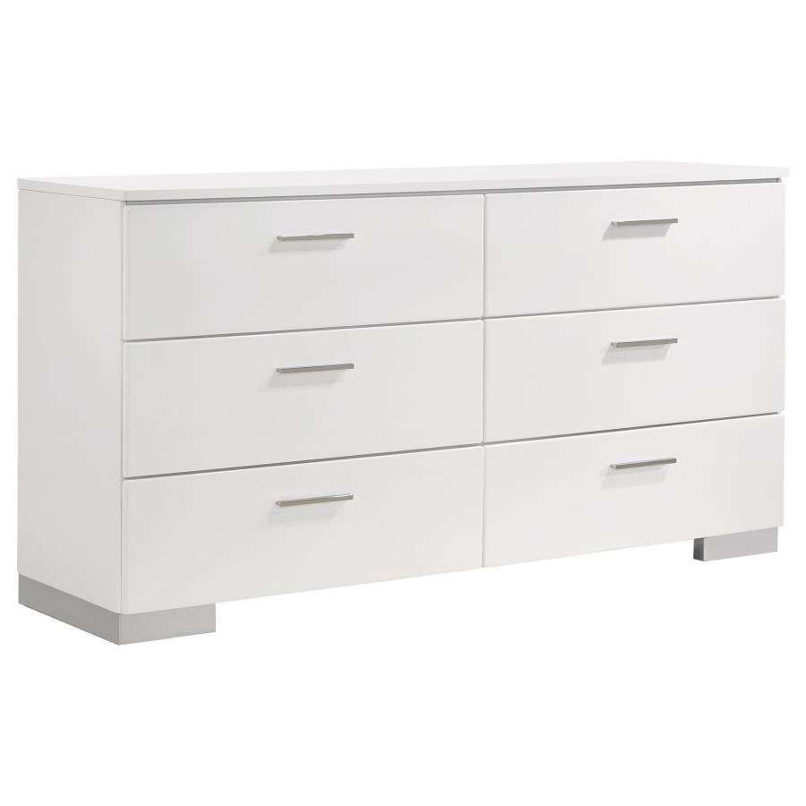 203501Q-S5_06x900.jpg FELICITY 5-PIECE QUEEN BEDROOM SET WHITE HIGH GLOSS - Image 6