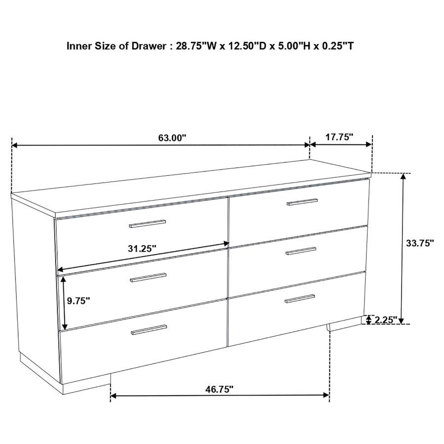 203501Q-S5_15x900.jpg FELICITY 5-PIECE QUEEN BEDROOM SET WHITE HIGH GLOSS - Image 15