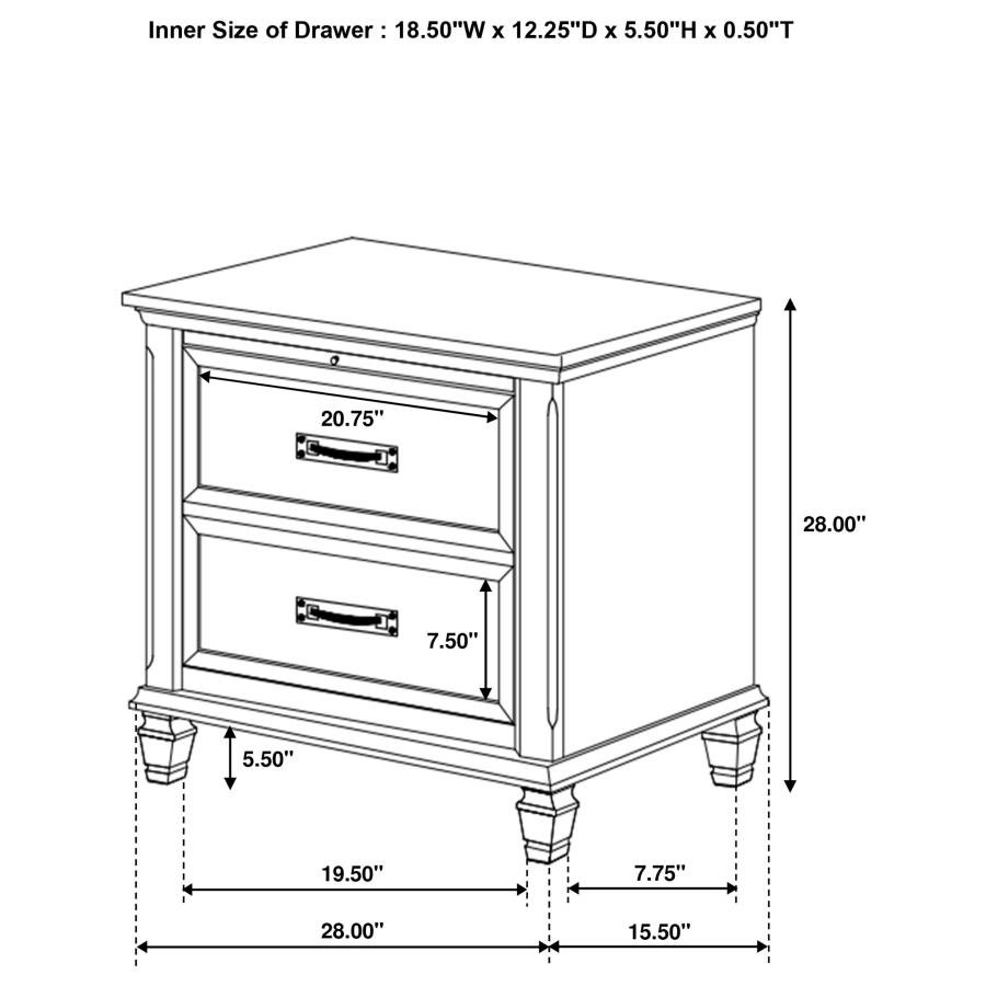 205330Q-S5_11x900.jpg FRANCO 5-PIECE QUEEN BEDROOM SET DISTRESSED WHITE - Image 11