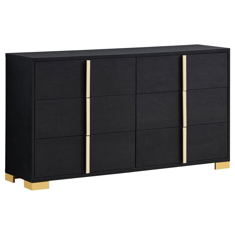 MARCELINE 6-DRAWER DRESSER BLACK