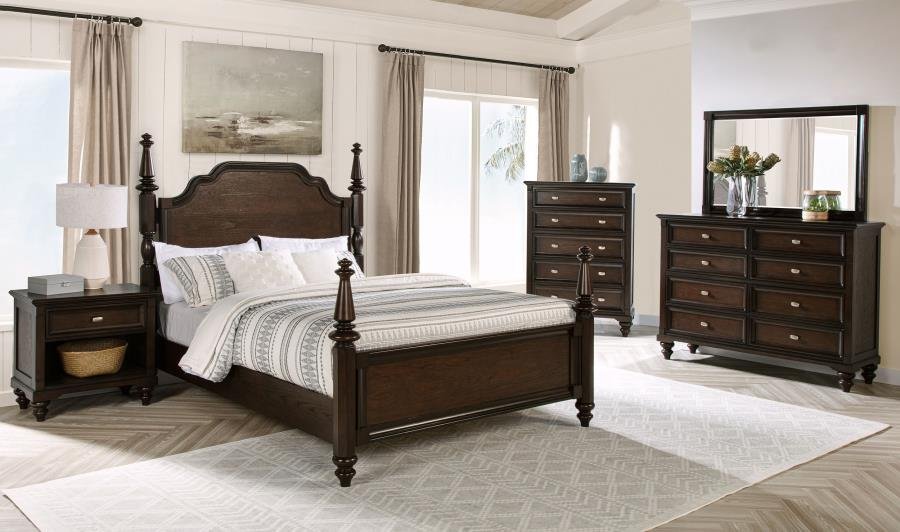 ANDOVER 5-PIECE QUEEN BEDROOM SET DARK OAK