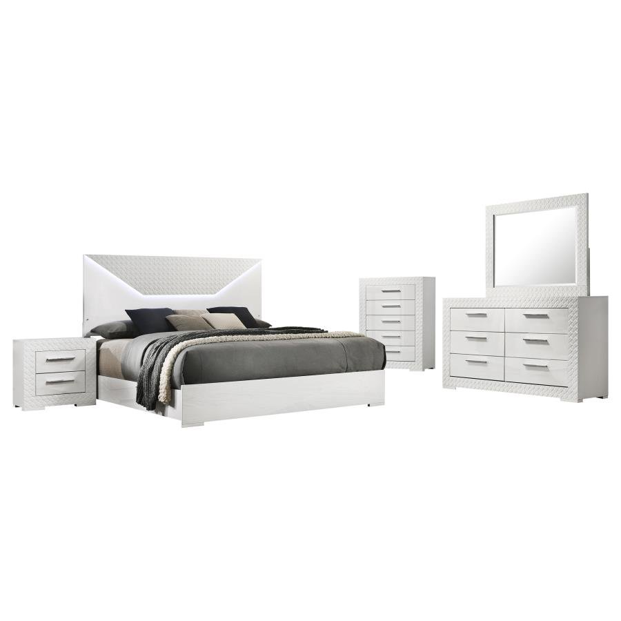 224941Q-S5_02x900.jpg IVES 5-PIECE QUEEN BEDROOM SET WHITE HIGH GLOSS - Image 2