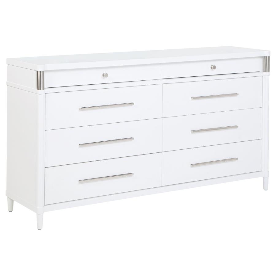 GRACEMONT 8-DRAWER BEDROOM DRESSER CABINET WHITE