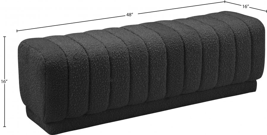 23391_0.jpg Heathrow Boucle Fabric Upholstered Bench - Image 6