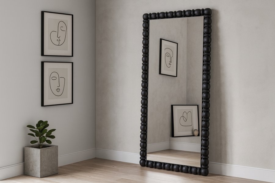 23886-1.jpg Aubrey Acacia Wood Frame Mirror - Image 2