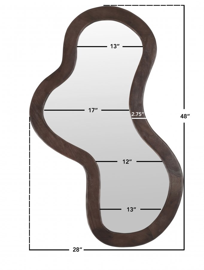 25976_0.jpg Oblique Acacia Wood Frame Mirror - Image 9