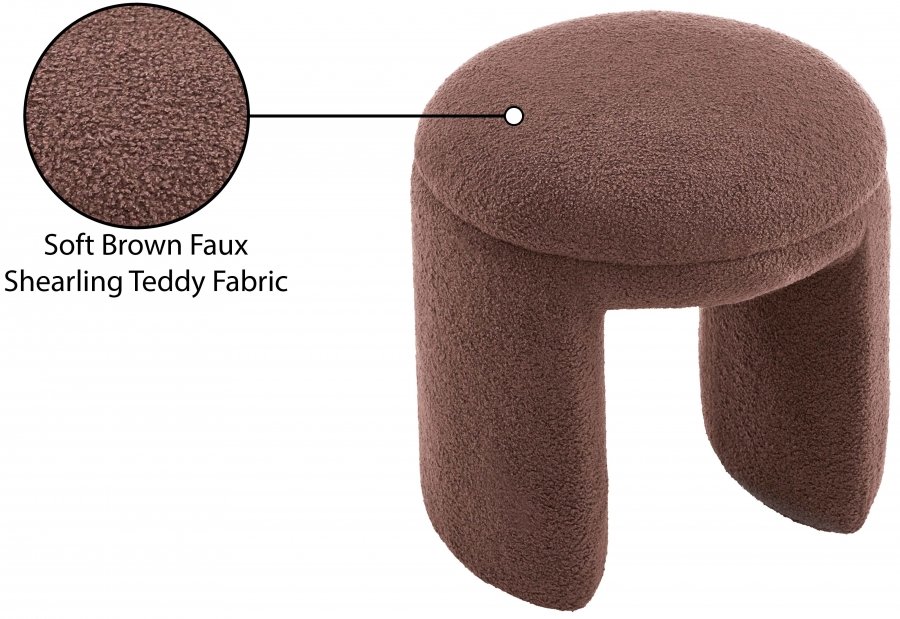 26116_00.jpg Bowen Faux Shearling Teddy Fabric Upholstered Stool - Image 5