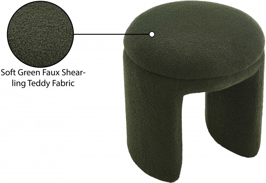 26118_00.jpg Bowen Faux Shearling Teddy Fabric Upholstered Stool - Image 5