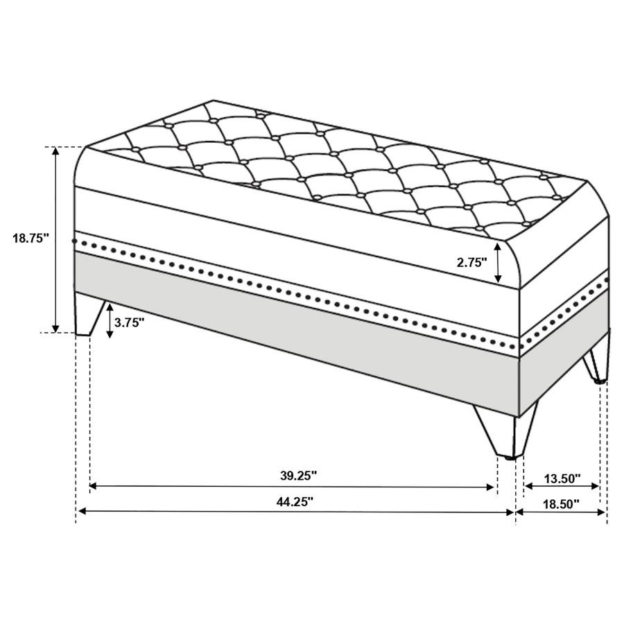 300644_03x900.jpg BARZINI VELVET UPHOLSTERED TUFTED STORAGE BENCH BLACK - Image 3