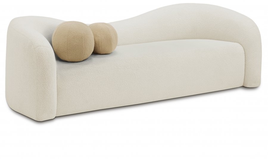 Kali 86″ Faux Shearling Teddy Fabric Upholstered Sofa