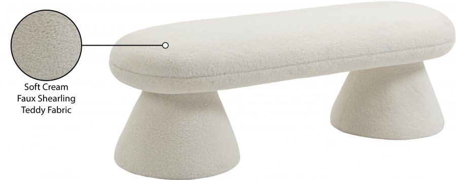 31194_00.jpg Drum Faux Shearling Teddy Fabric Upholstered Bench - Image 6