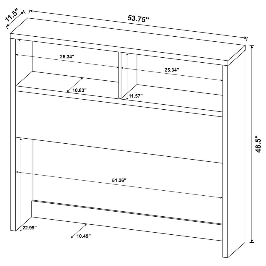 315901F_08x900.jpg WESTPARK 49-INCH FULL BOOKCASE HEADBOARD MANGO - Image 8