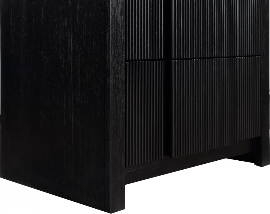 32349-7.jpg Fluted Solid Wood And Oak Veneer Nightstand - Image 9