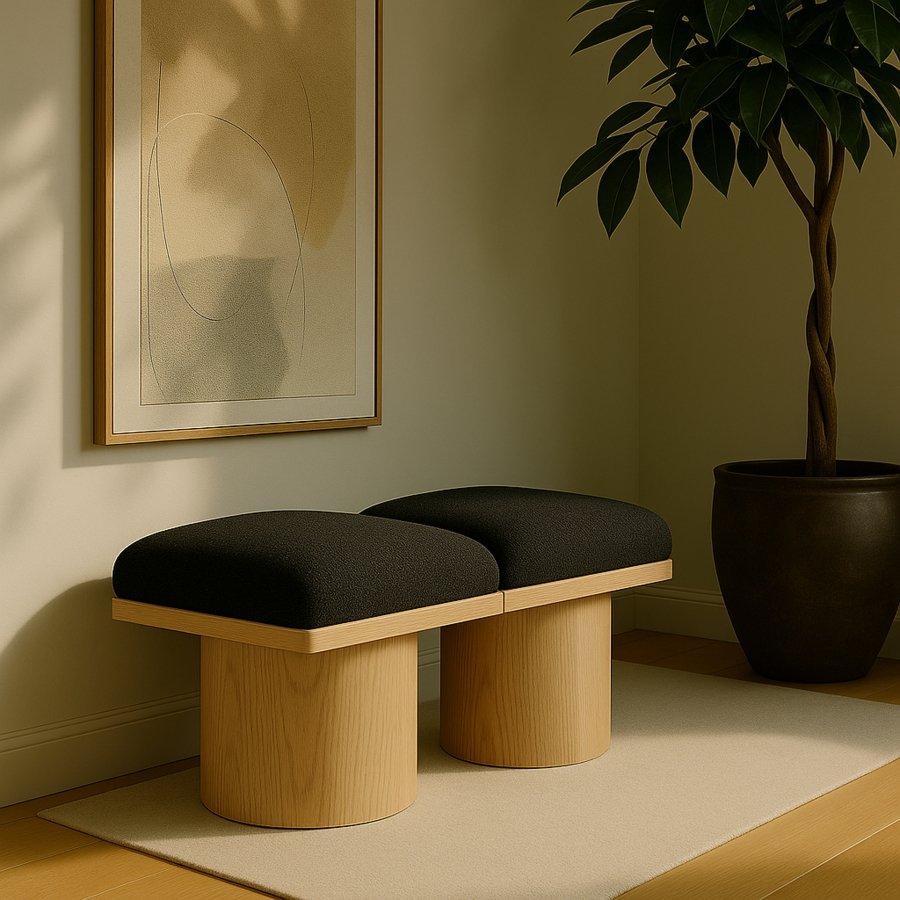 33658-1.jpg Pavilion Boucle Fabric Upholstered 2pc. Modular Bench - Image 2