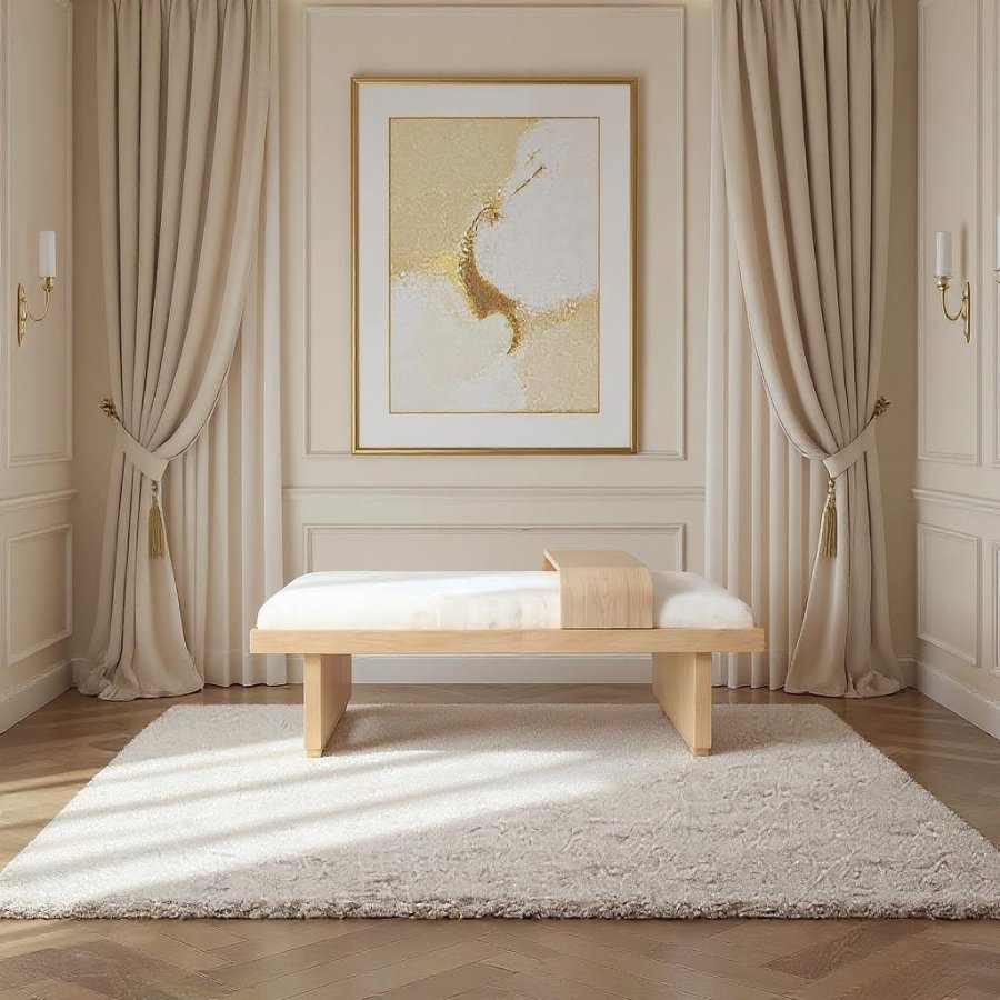 34931-1.jpg Arlington Chenille Fabric Upholstered Bench - Image 2