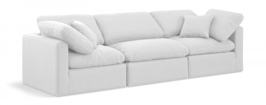 Indulge 105″ Linen Textured Fabric Upholstered 3pc. Modular Sofa