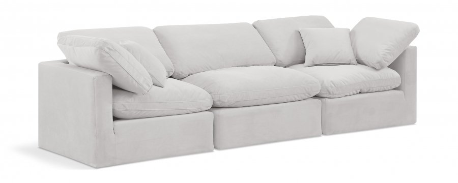 Indulge 105″ Velvet Upholstered 3pc. Modular Sofa