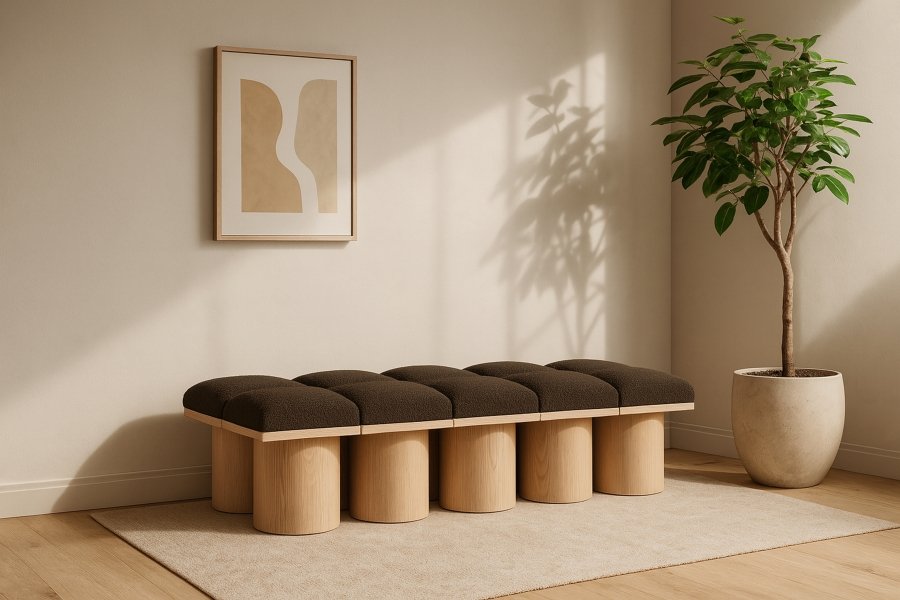 41024-1.jpg Pavilion Boucle Fabric Upholstered 10pc. Modular Bench - Image 2