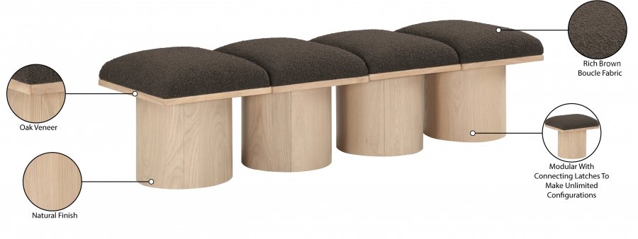 41034_00.jpg Pavilion Boucle Fabric Upholstered 4pc. Modular Bench - Image 7
