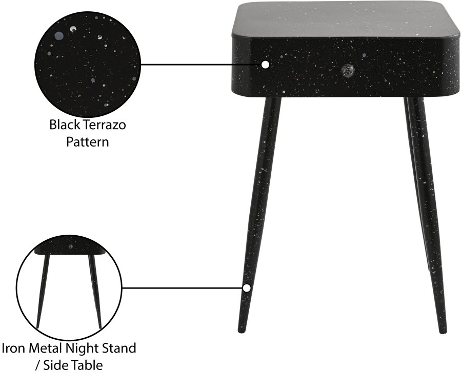 45019_00.jpg Rylan Terrazzo Pattern Iron Nightstand - Image 10