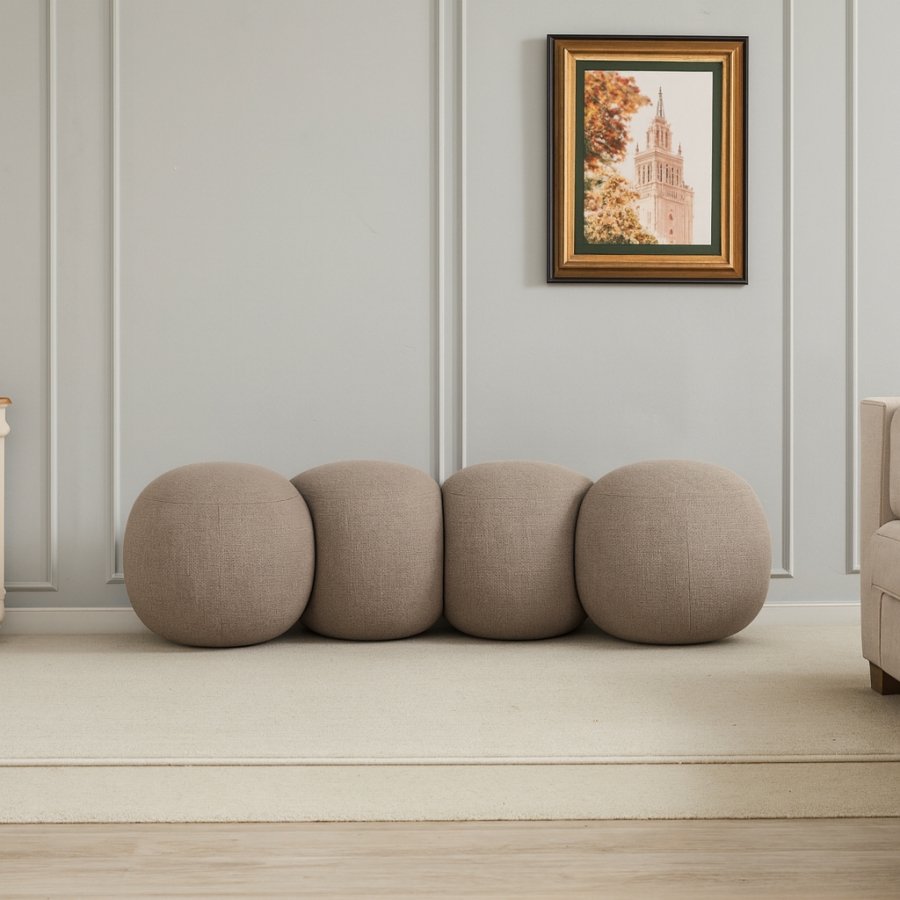 46136-1.jpg Apollo Boucle Fabric Upholstered Bench - Image 2